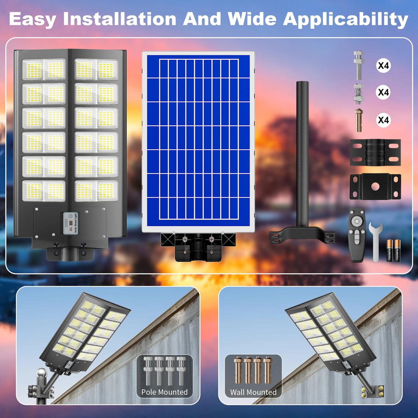 Solar Street Light 6000W With Motion Sensor Waterproof