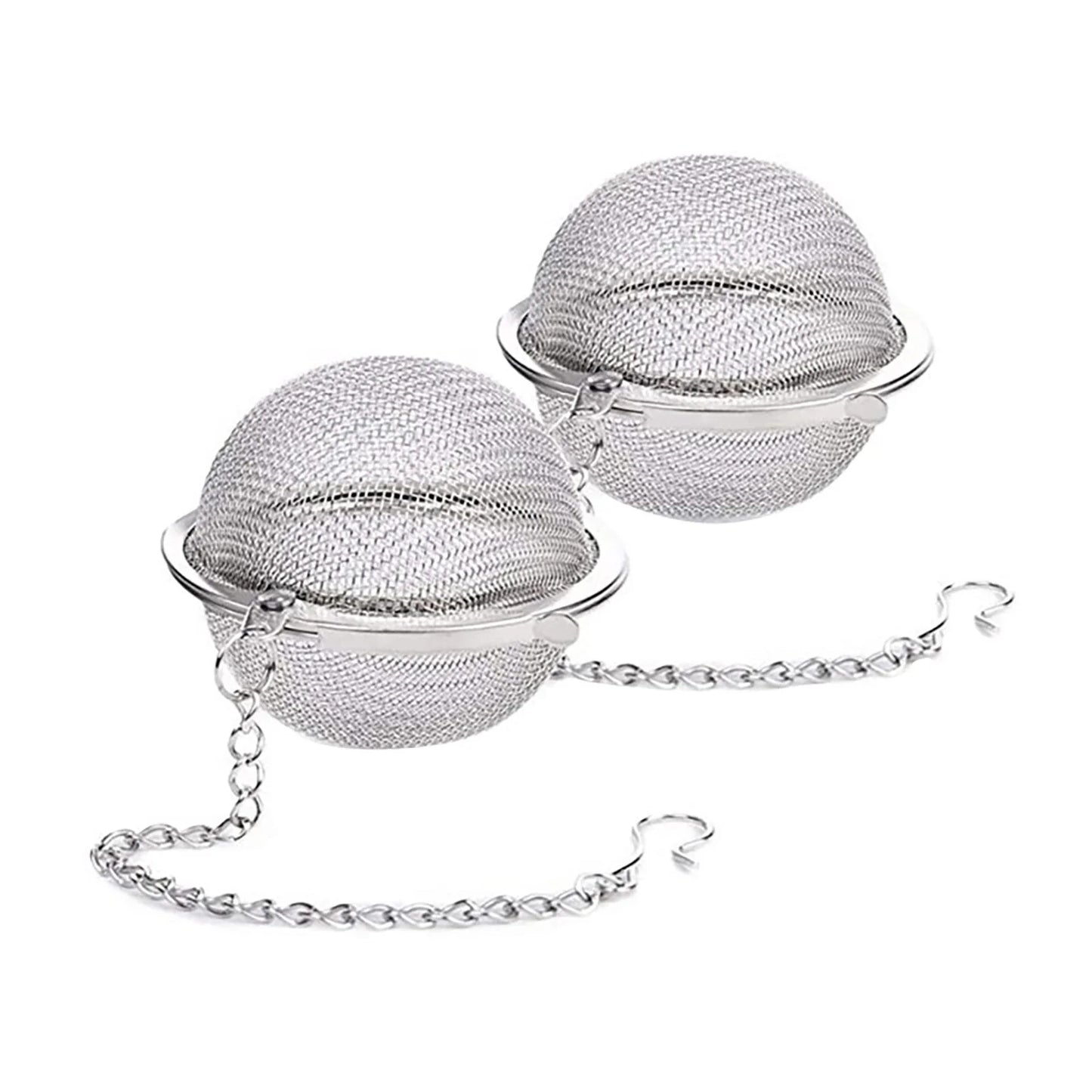 Two Pack Stainless Steel Tea Ball Infuser With Chain