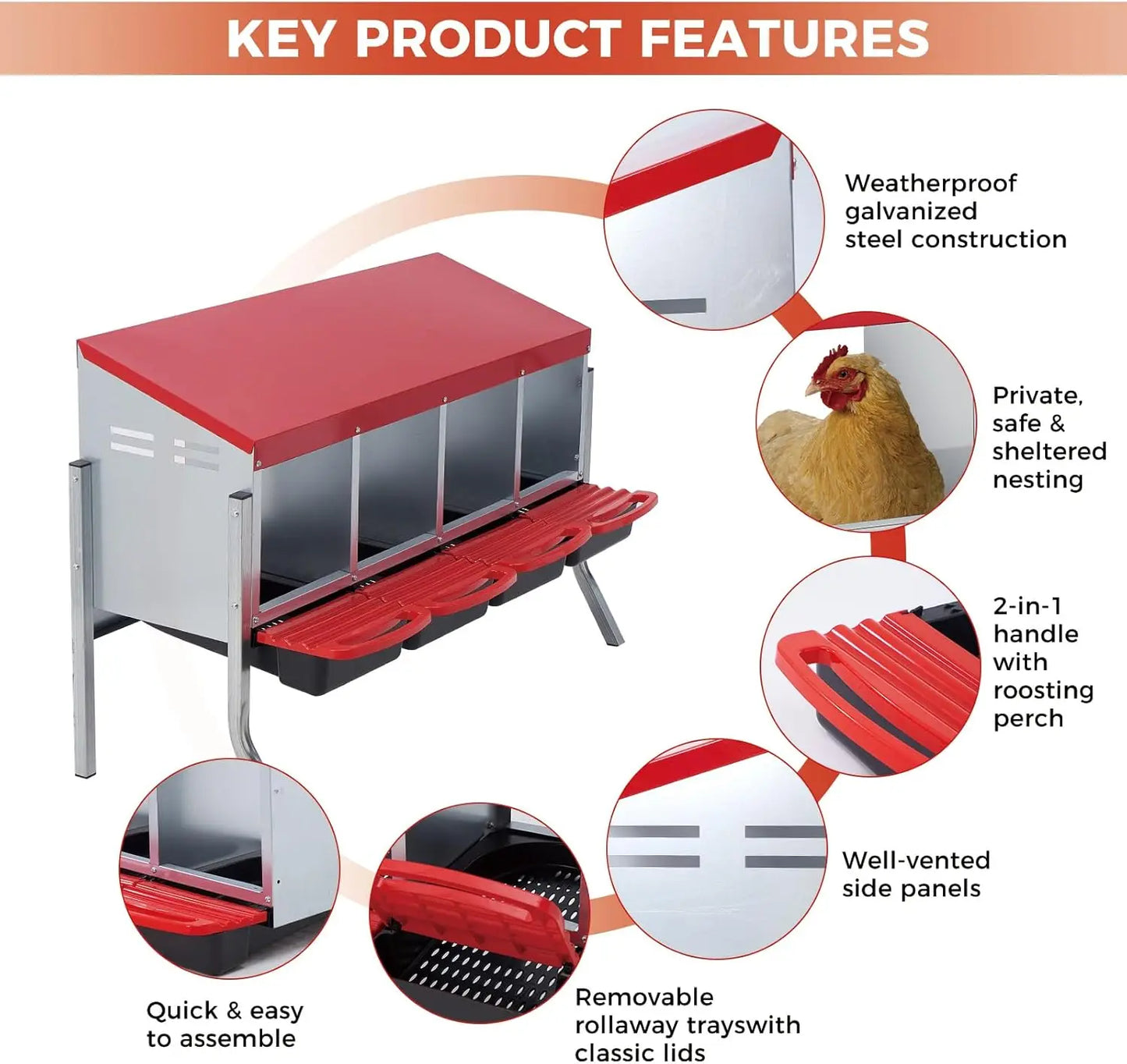 TWISTER.CK Automatic Egg Rollout Chicken Nesting Box