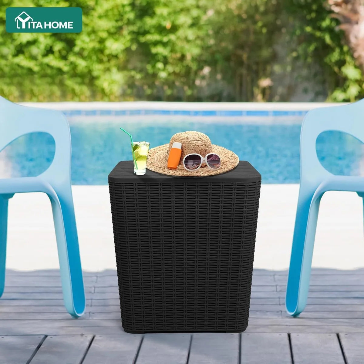 XIUWO Outdoor Coffee Table With Extra Storage For Patio Decor