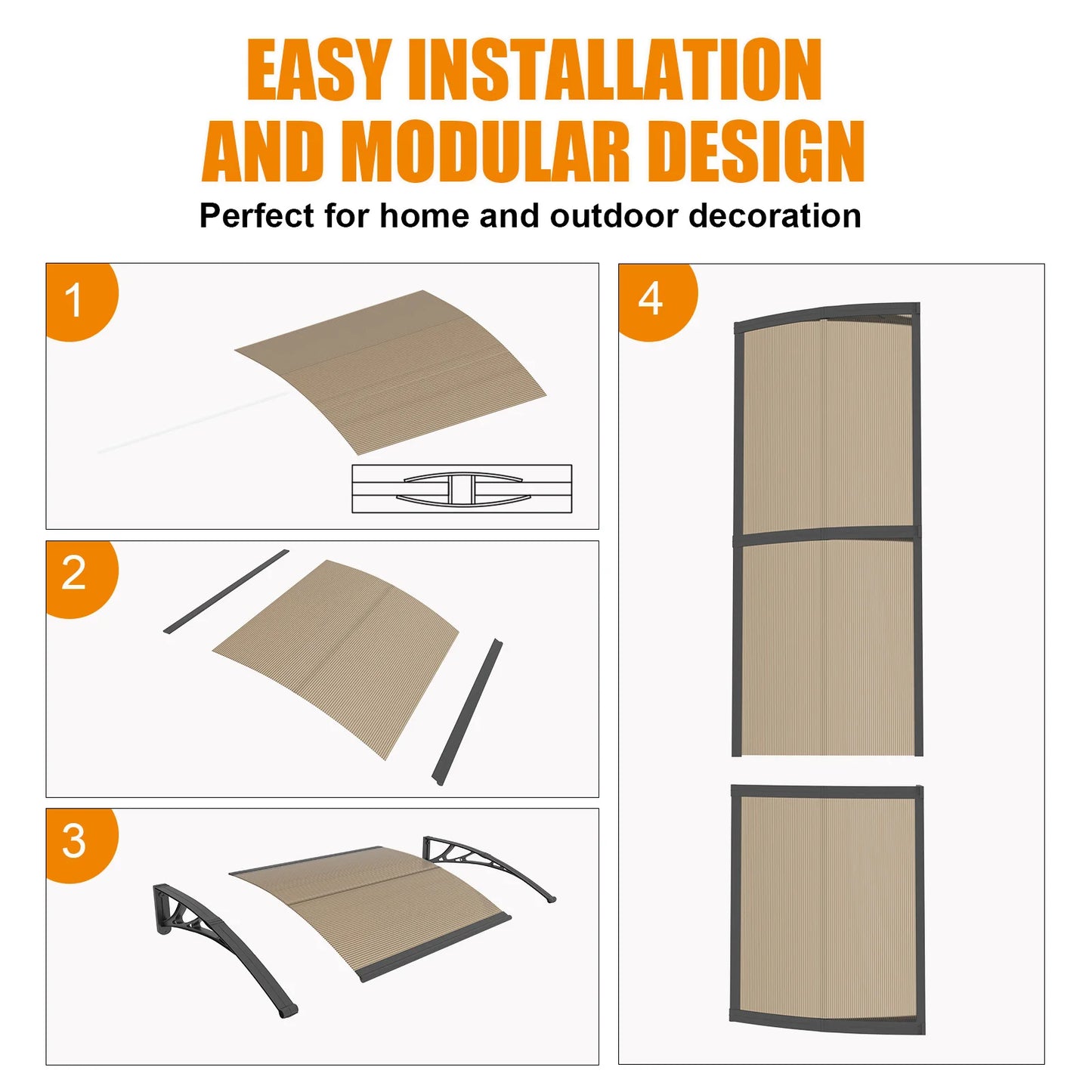 GUANSU-CN Panels Awning for Door and Window Shelter