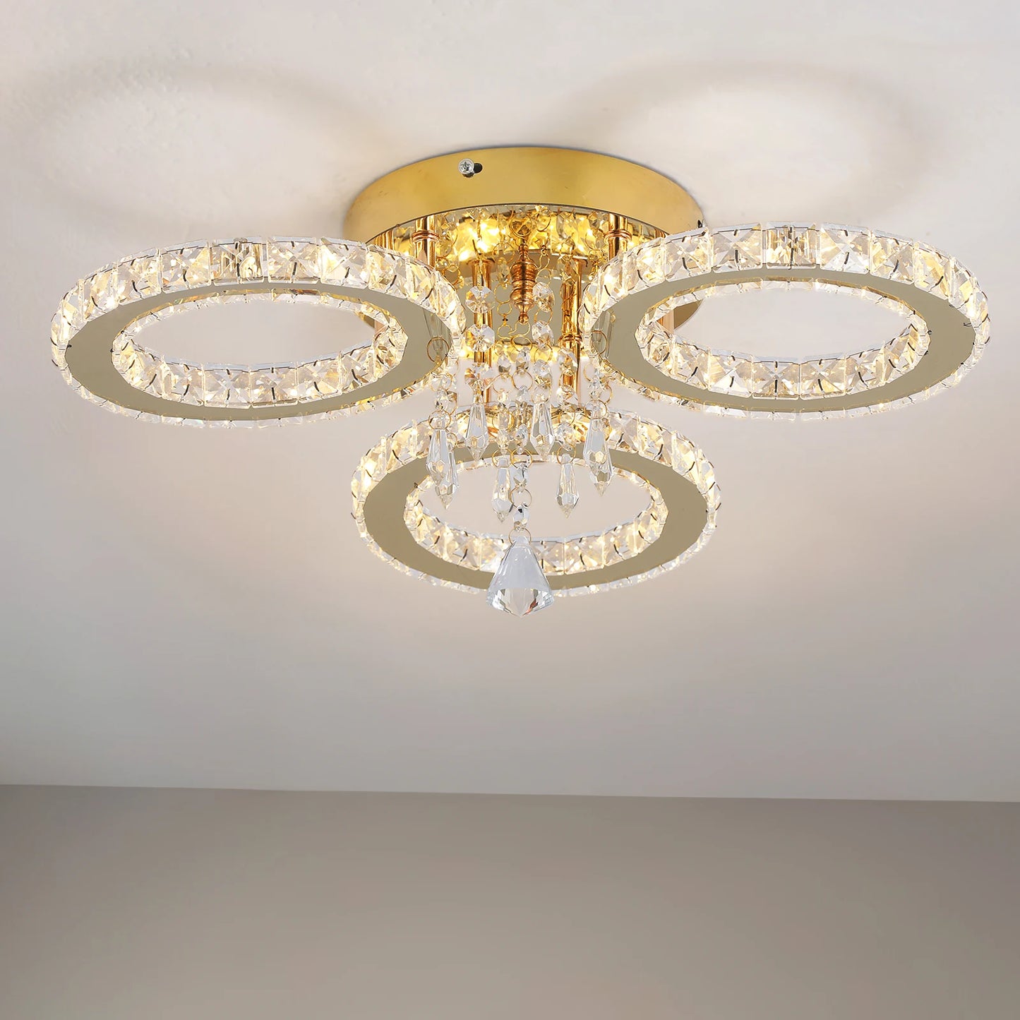 Led Crystal Ceiling Light Chandelier For Living Room