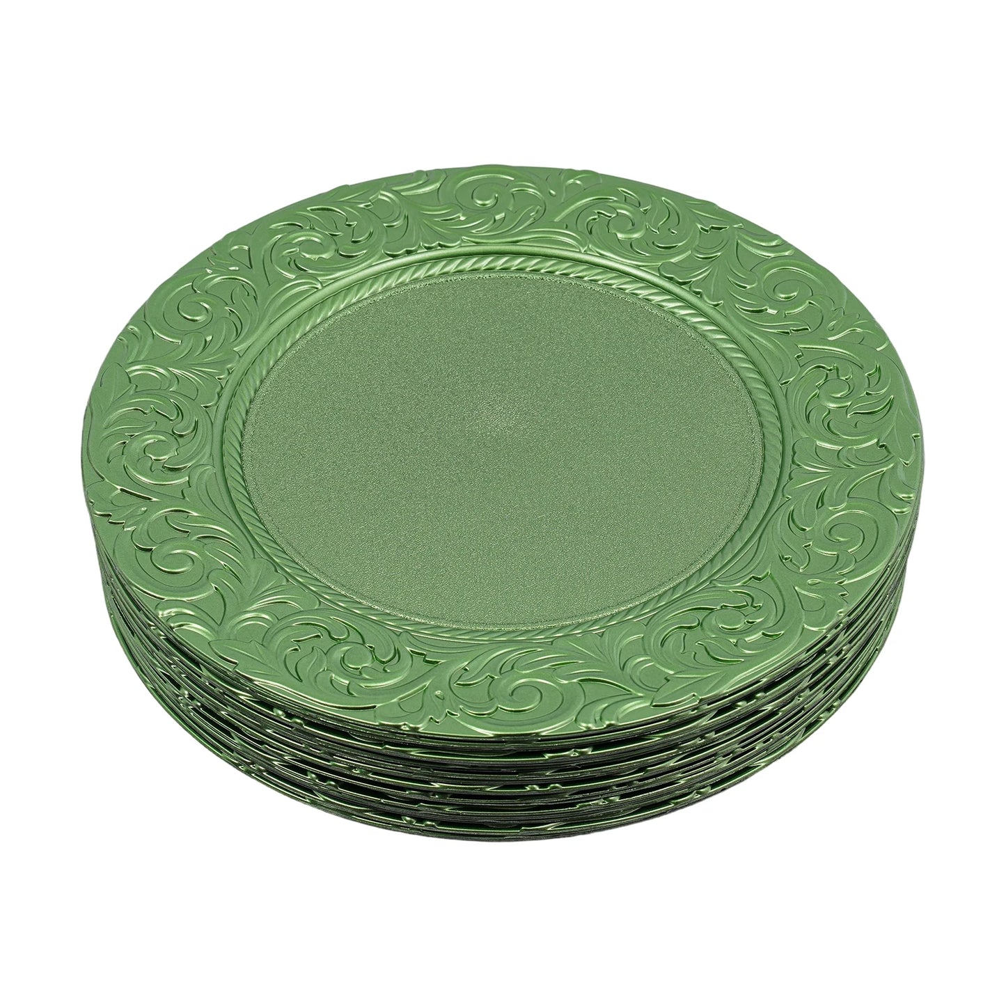 Round Charger Plate Set 100 Pieces Gold Black Silver Green