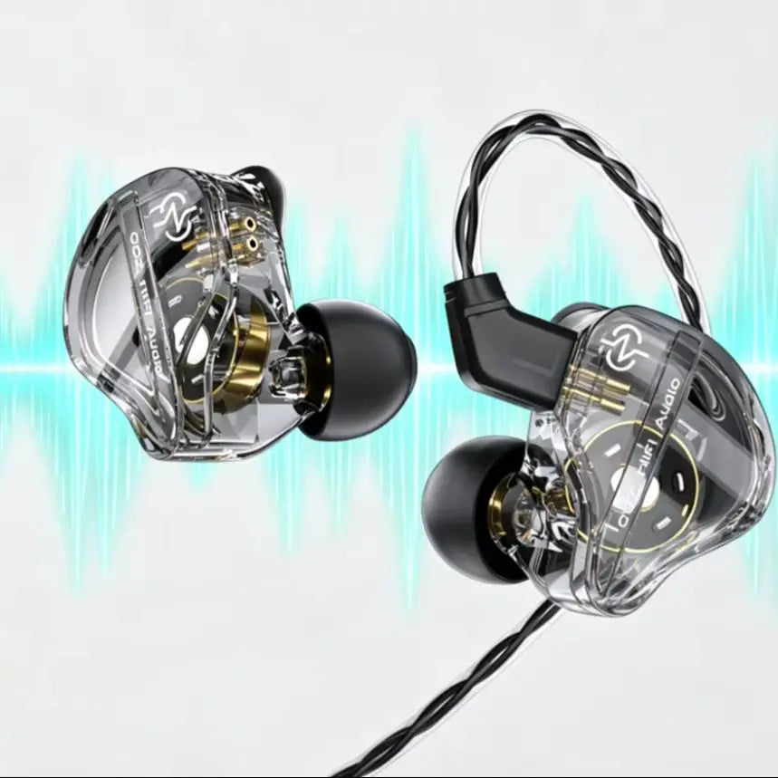 CCZ DC01 Pro Wired IEM Earphones, Powerful Bass Single Dynamic Driver In Ear Monitor, Comfortable Patented Ear Hook for Gaming Musicians Podcast Recording