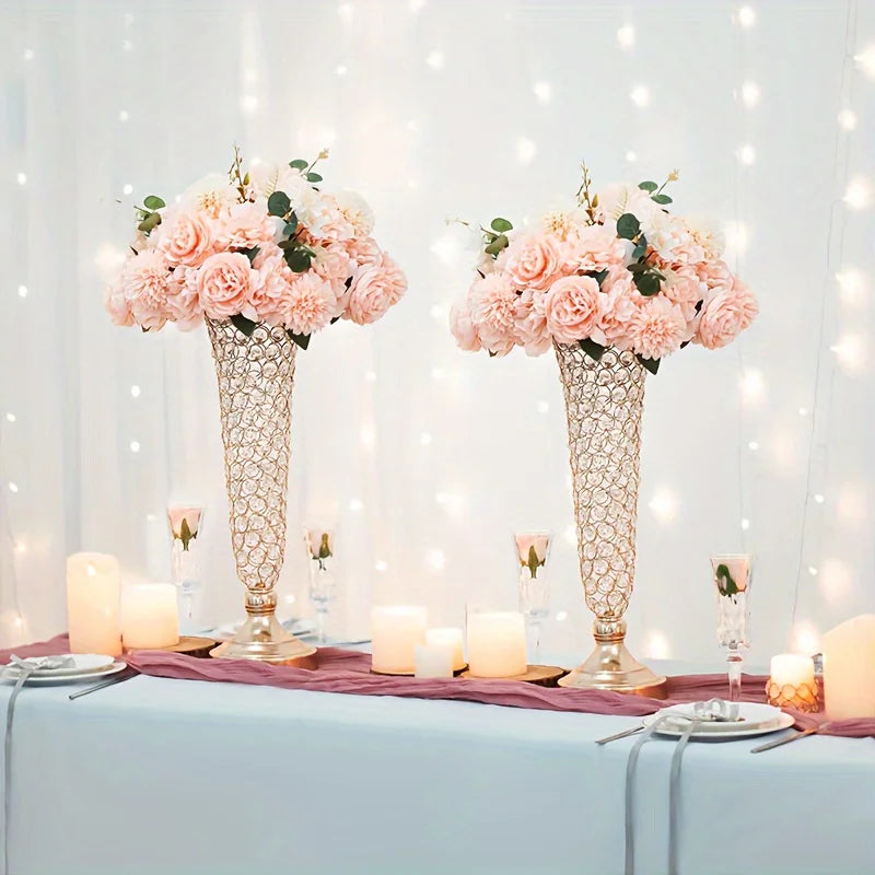 Crystal Vase Set Centerpiece Decor For Dining Tables