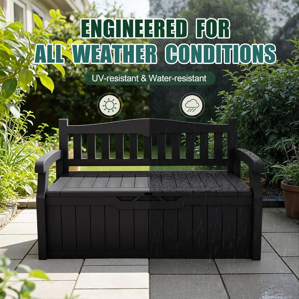 LISM Storage Bench Deck Box Lockable Outdoor Furniture Garden