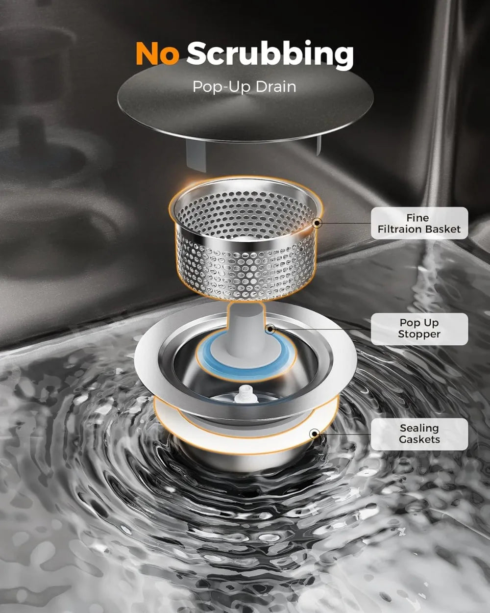 Drop In Kitchen Sink Stainless Steel Workstation Topmount Single Bowl