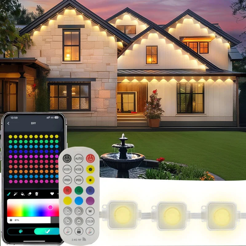 MIMIRGB Outdoor Weatherproof RGB LED Decorative String Lights