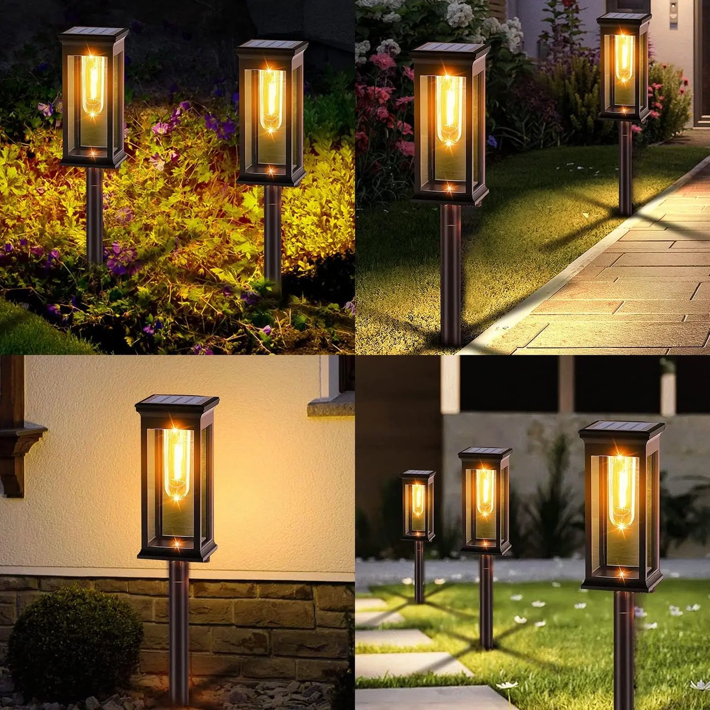 Fighting Wolf Solar Outdoor Lights Waterproof Landscape Pathway Lighting