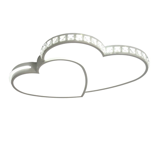 Modern Heart Shaped Ceiling Lights Crystal LED Flush Mount Lamp Cartoon Children's Room Living Room Bedroom Lamp Fixture