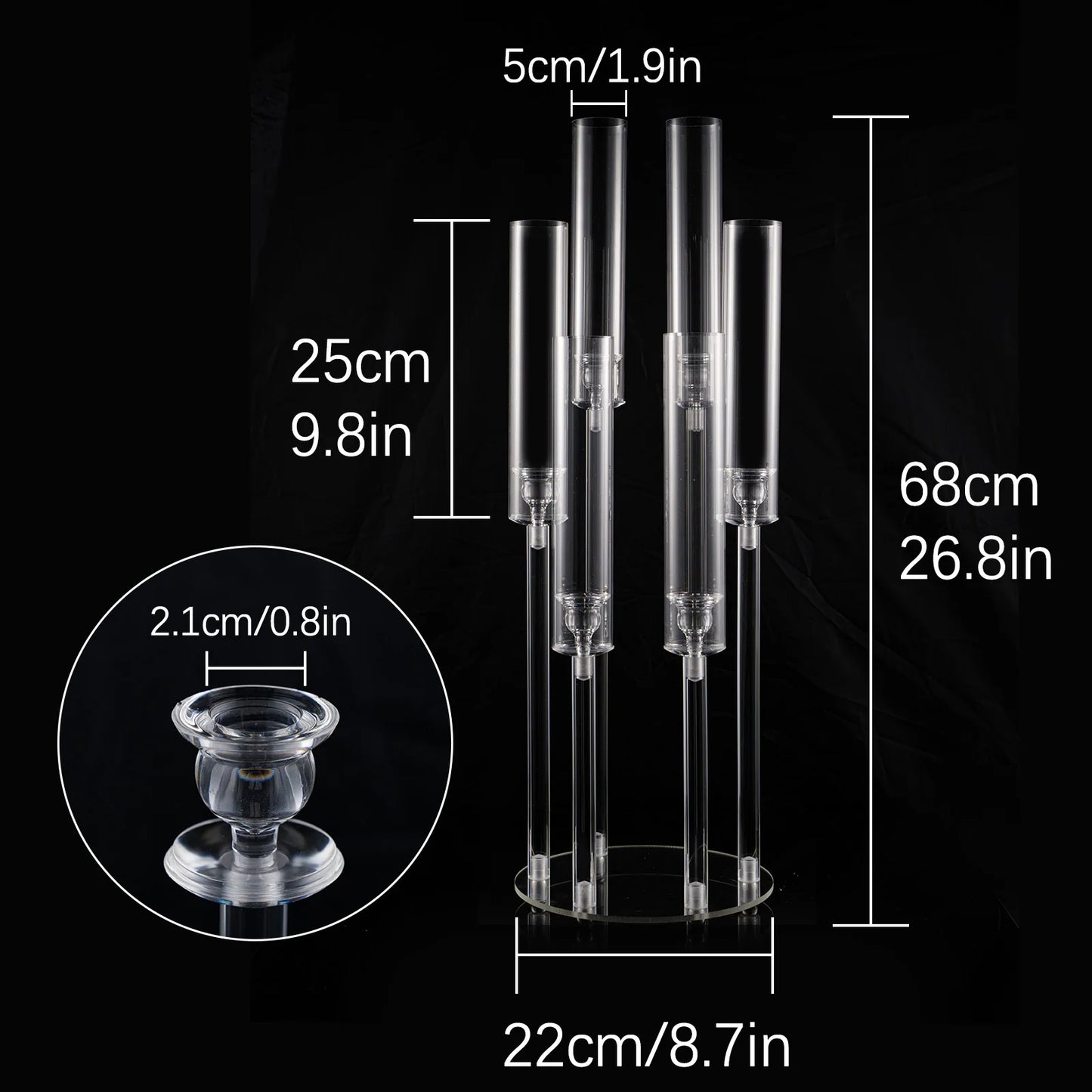 VINCIGANT 6-Arm Candlestick Holders Set For Wedding And Dining