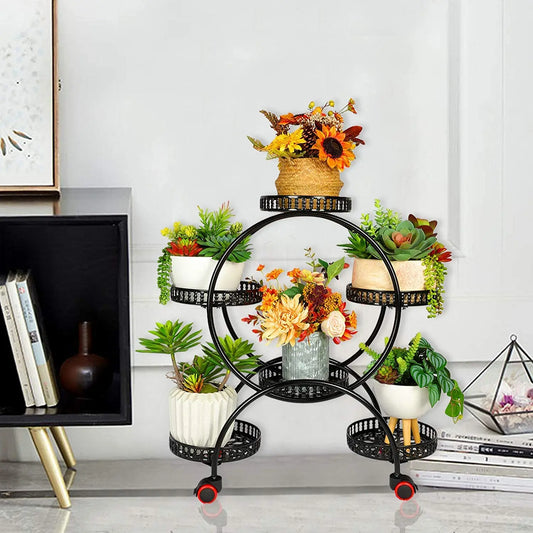 BINGOPAW Metal Plant Stand Multi-Layer With Wheels