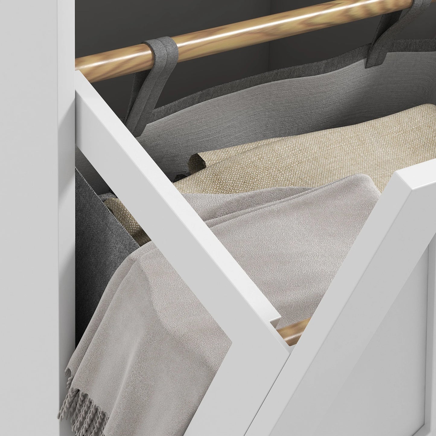 HOMCOM Double Tilt Out Laundry Cabinet With Baskets And Drawers