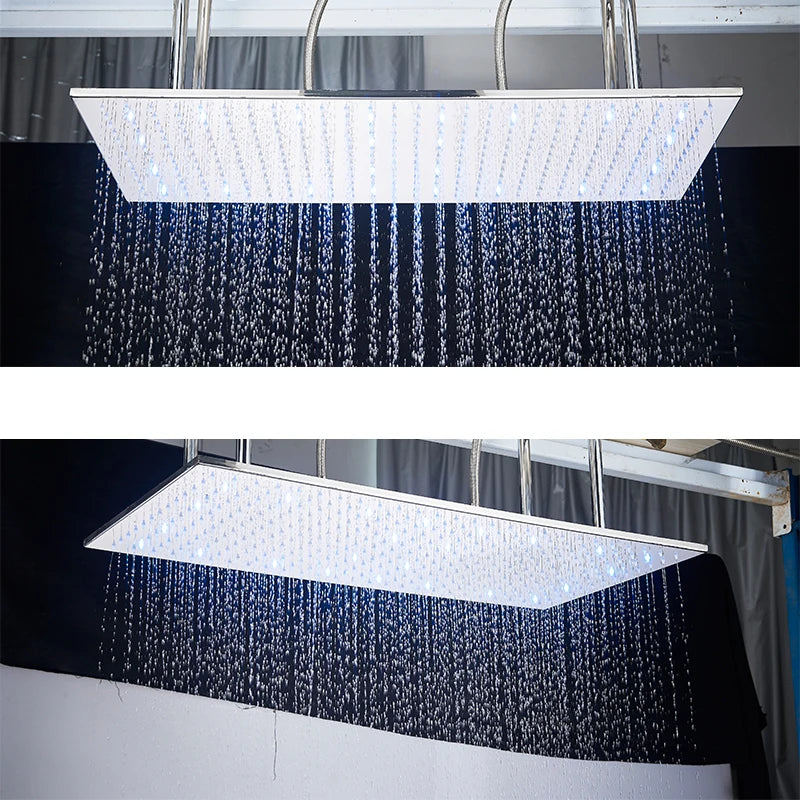 Wanmivezlo Brass LED Rainfall Shower Head Bathroom Accessory