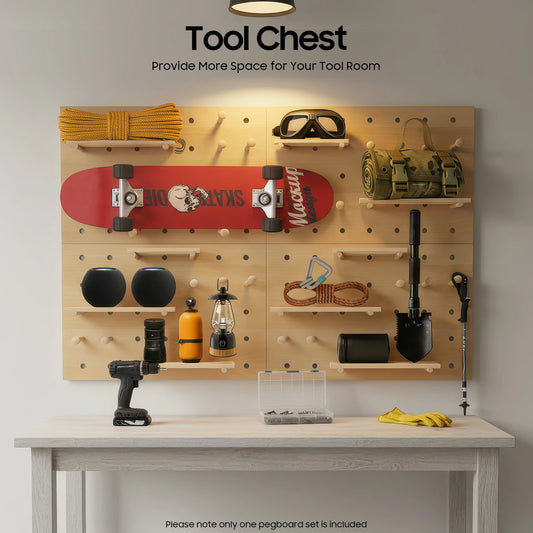 Wood Pegboard Organizer Kit For Home Office And DIY Display