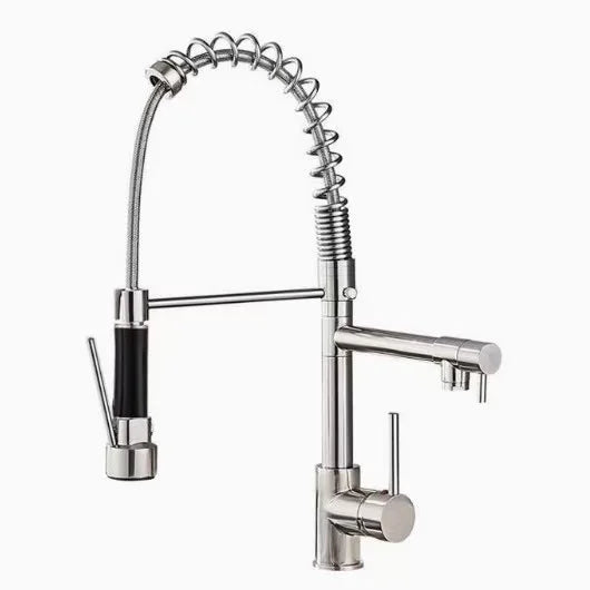 DQOK Dual-Handle Pull-Down Kitchen Faucet Deck Mounted