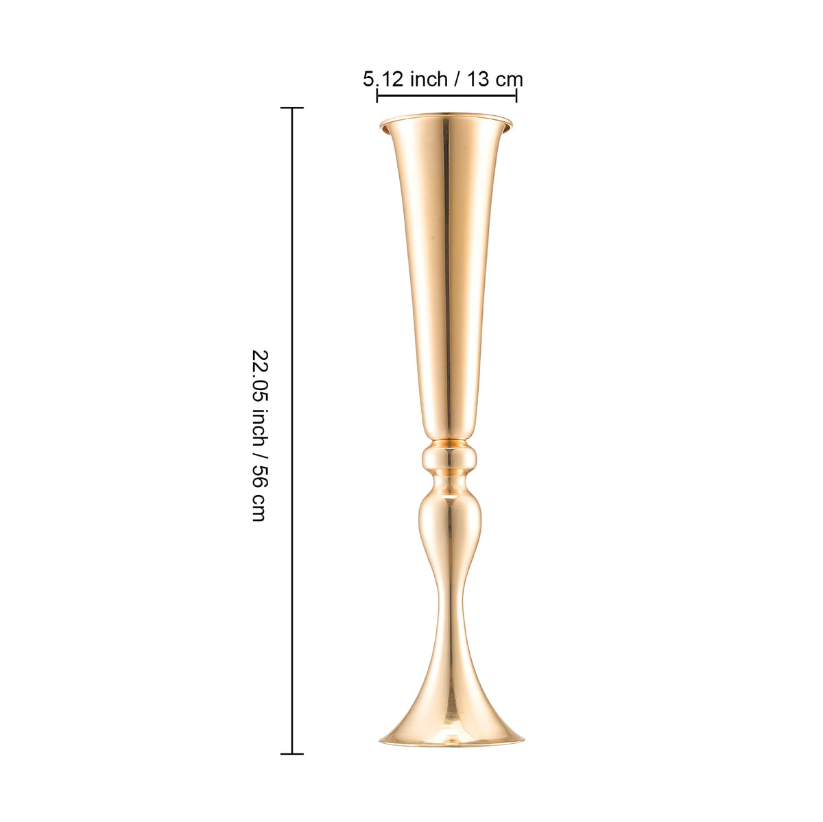 SucceBuy Tall Crystal Wedding Flower Stand Metal Wedding Centerpiece Vase Gold Flower Holders Floral Display Rack for Wedding