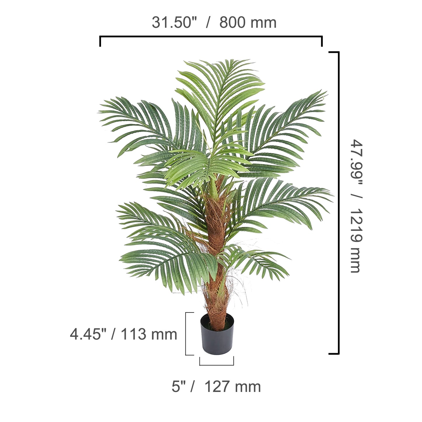 Artificial Palm Tree With Anti Tip Protection And PE Material