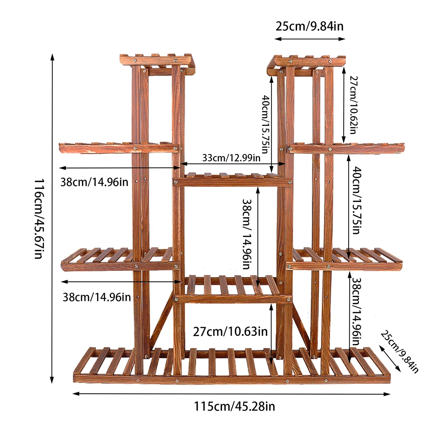 Wisfor Wooden Plant Shelf Multi-Tier Indoor Outdoor Display Stand