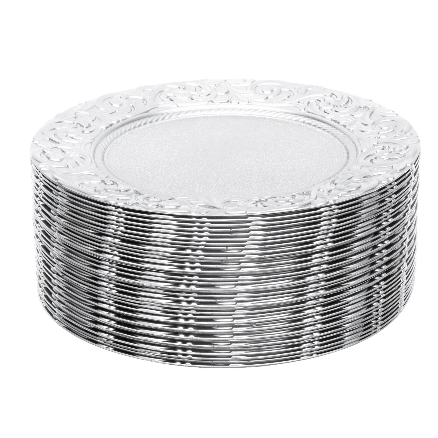 Round Charger Plate Set 100 Pieces Gold Black Silver Green