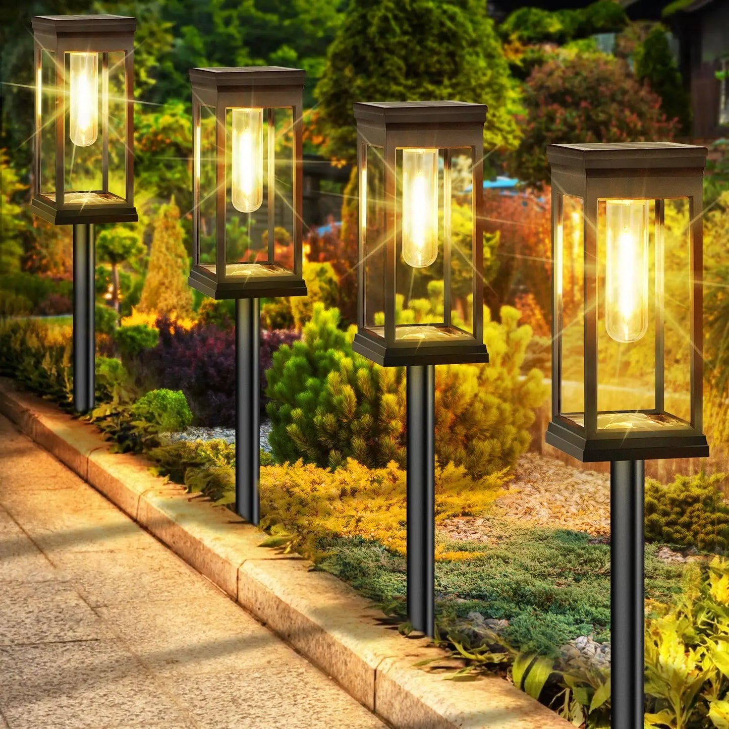 Fighting Wolf Solar Outdoor Lights Waterproof Landscape Pathway Lighting