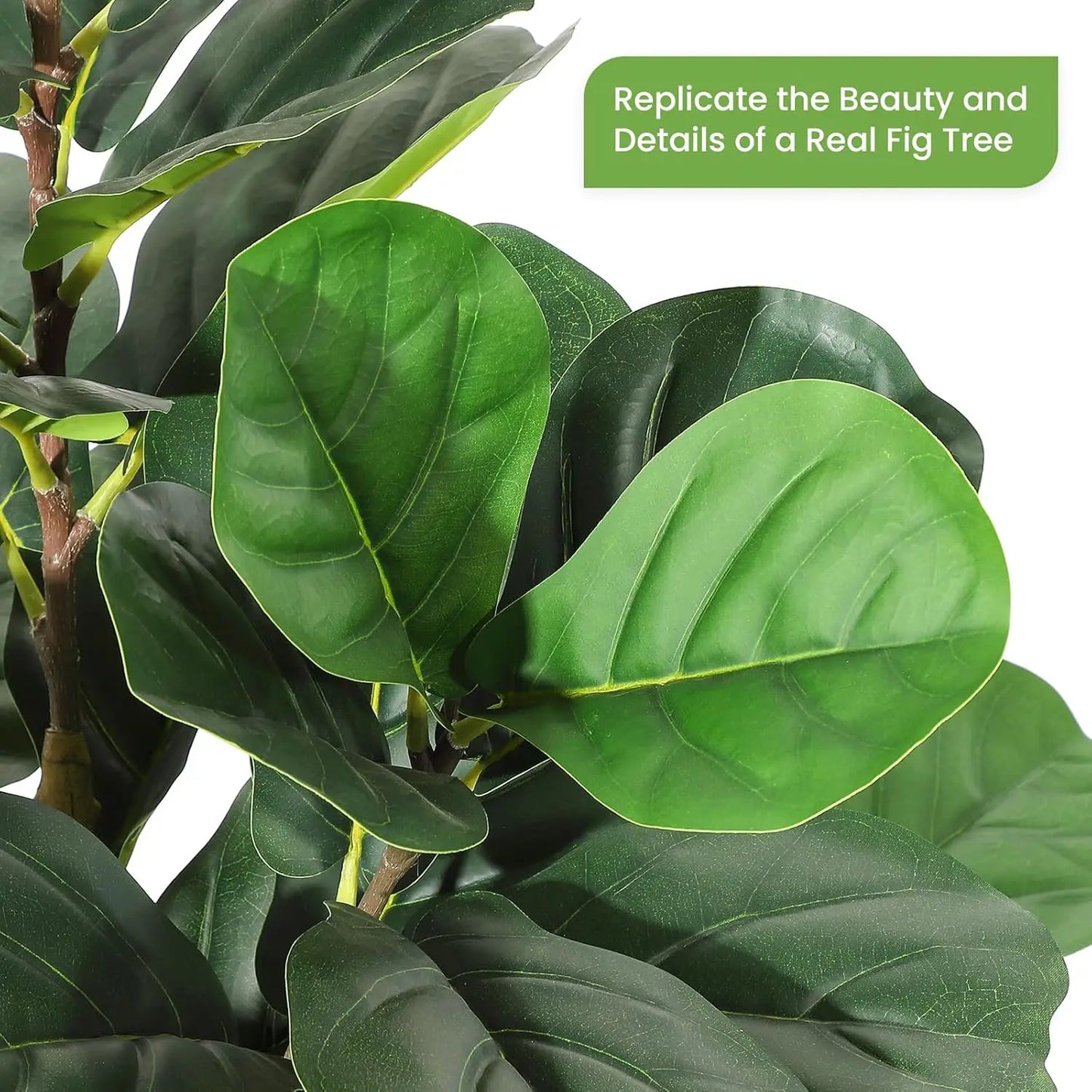 HiMISSCN Artificial Fiddle Leaf Fig Tree With Pot for Home