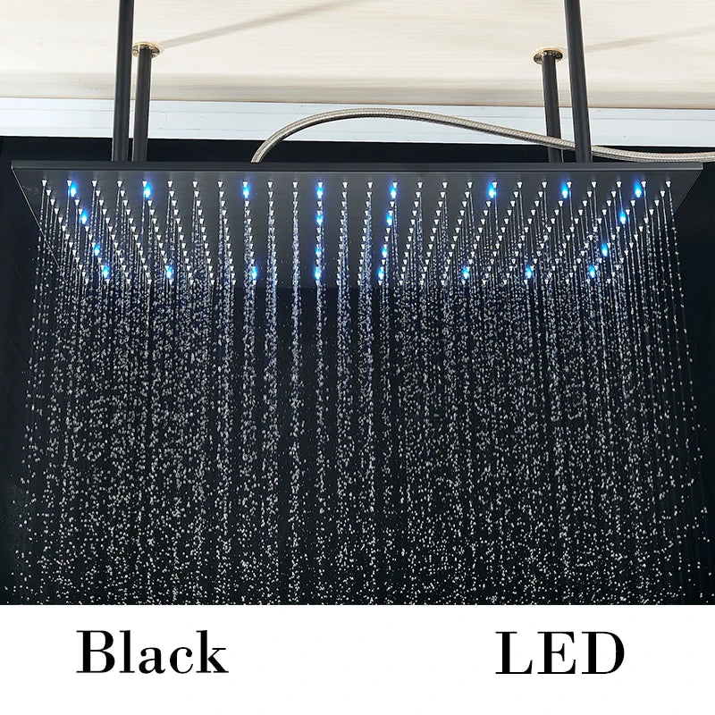Wanmivezlo Brass LED Rainfall Shower Head Bathroom Accessory
