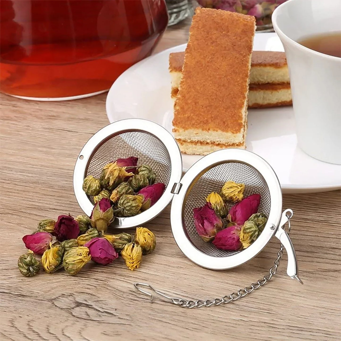 Two Pack Stainless Steel Tea Ball Infuser With Chain