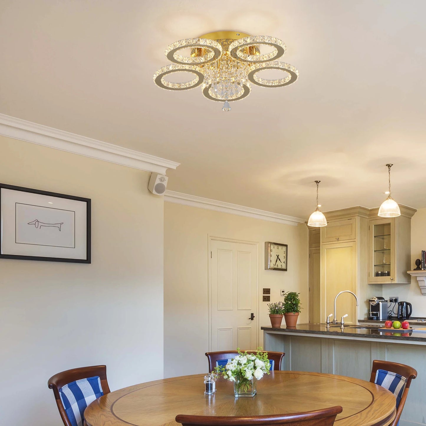 Led Crystal Ceiling Light Chandelier For Living Room