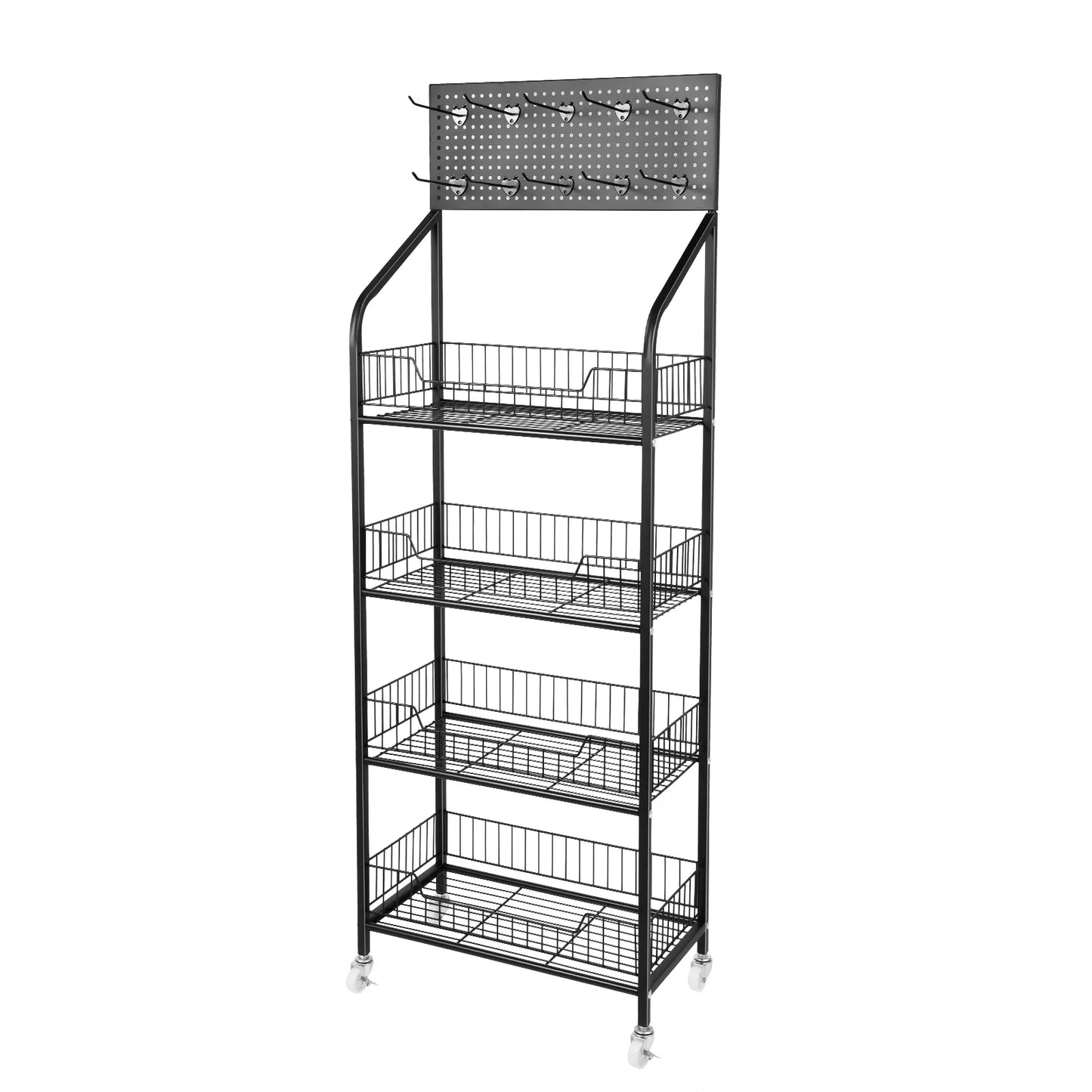 Bymaocar 4 Tier Display Rack With Wheel Cart For Retail