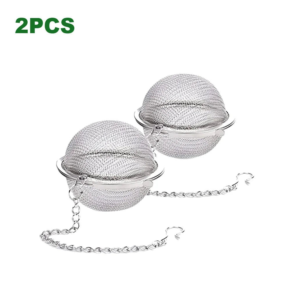 Two Pack Stainless Steel Tea Ball Infuser With Chain