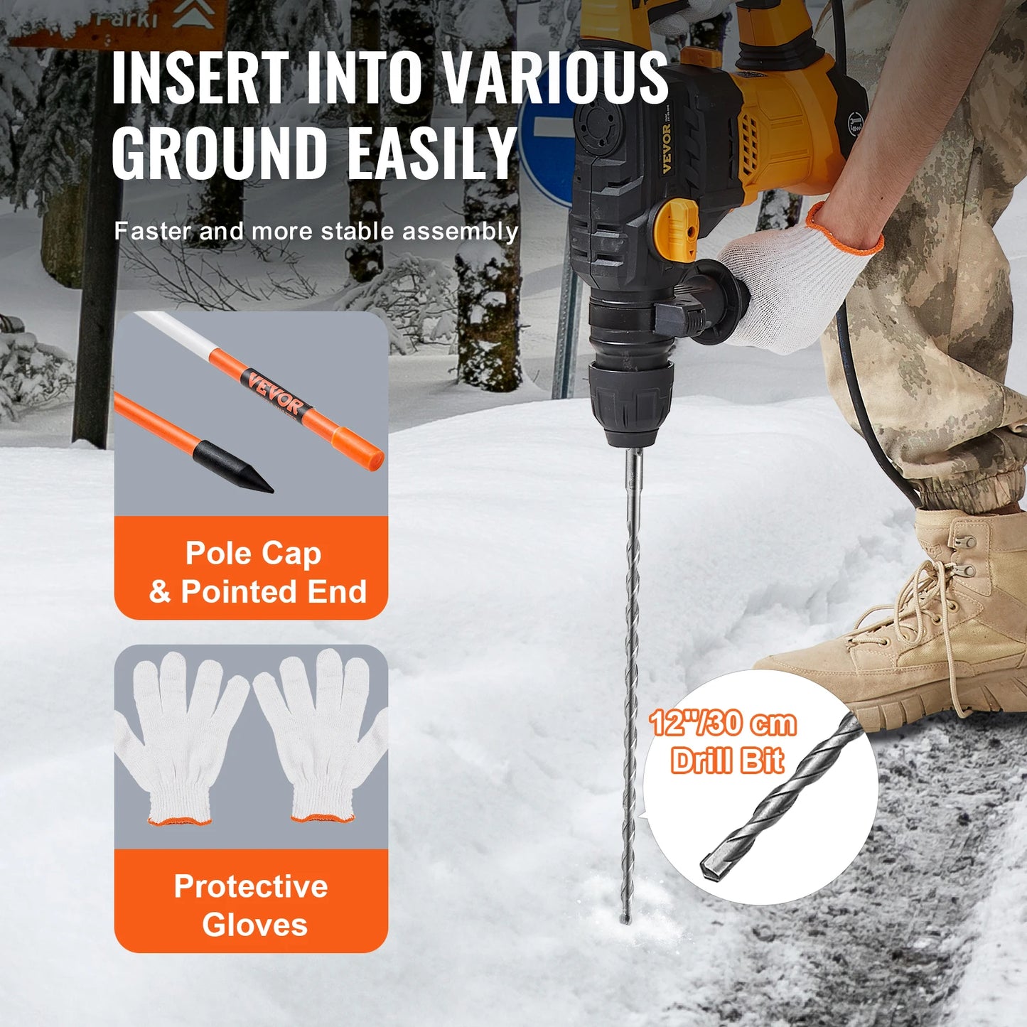 Driveway Markers Fiberglass Poles For Parking Lots And Walkways