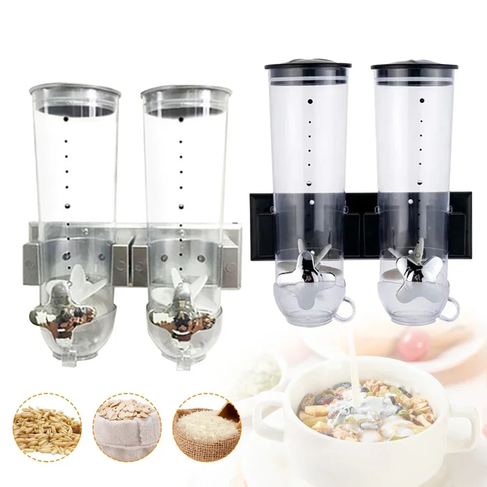 Wall Mount Dual Control Cereal Dispenser For Nuts And Beans