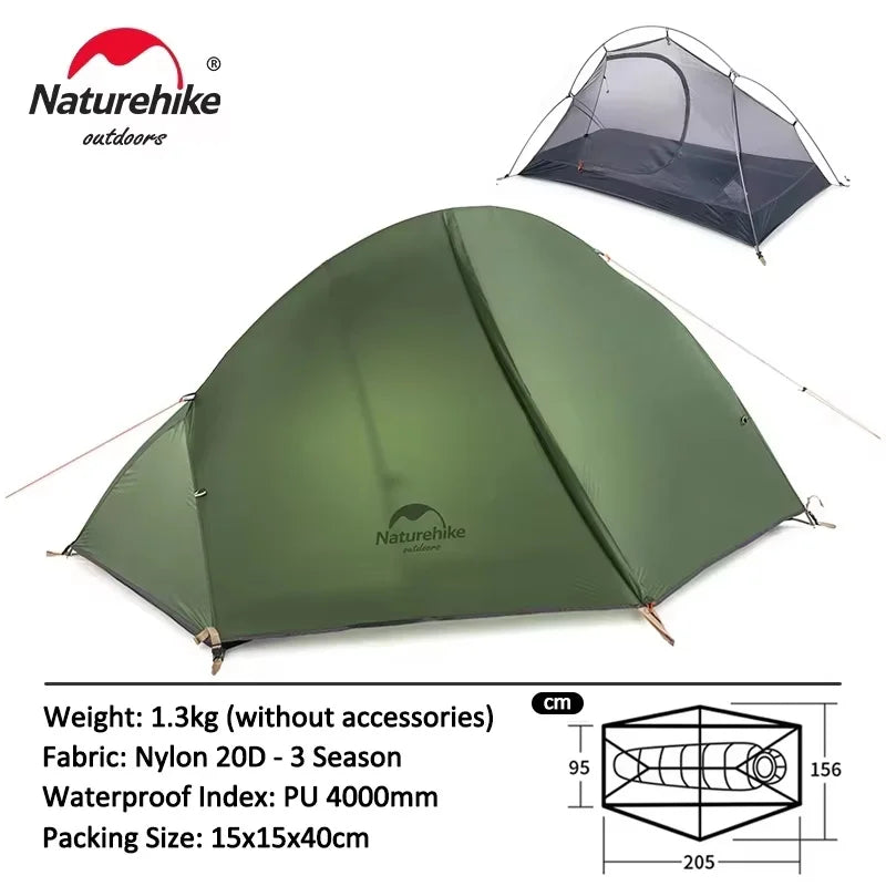 Naturehike One Person Ultralight Backpacking Tent For Outdoors