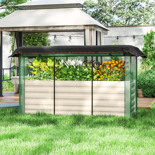 Galvanized Raised Garden Bed With Crop Cage And Shade Cloth
