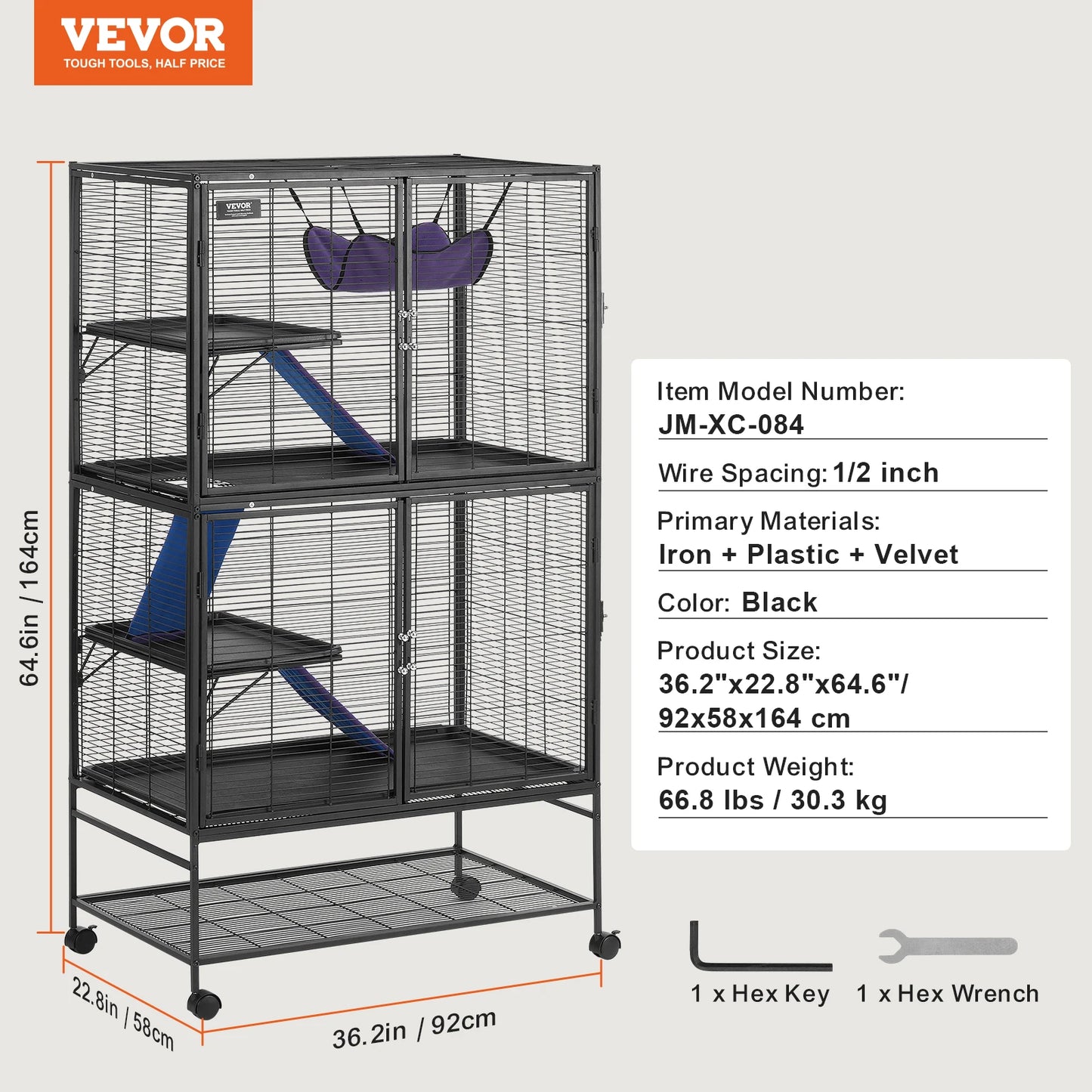 SucceBuy 4 Tier Metal Critter Cage For Small Animals