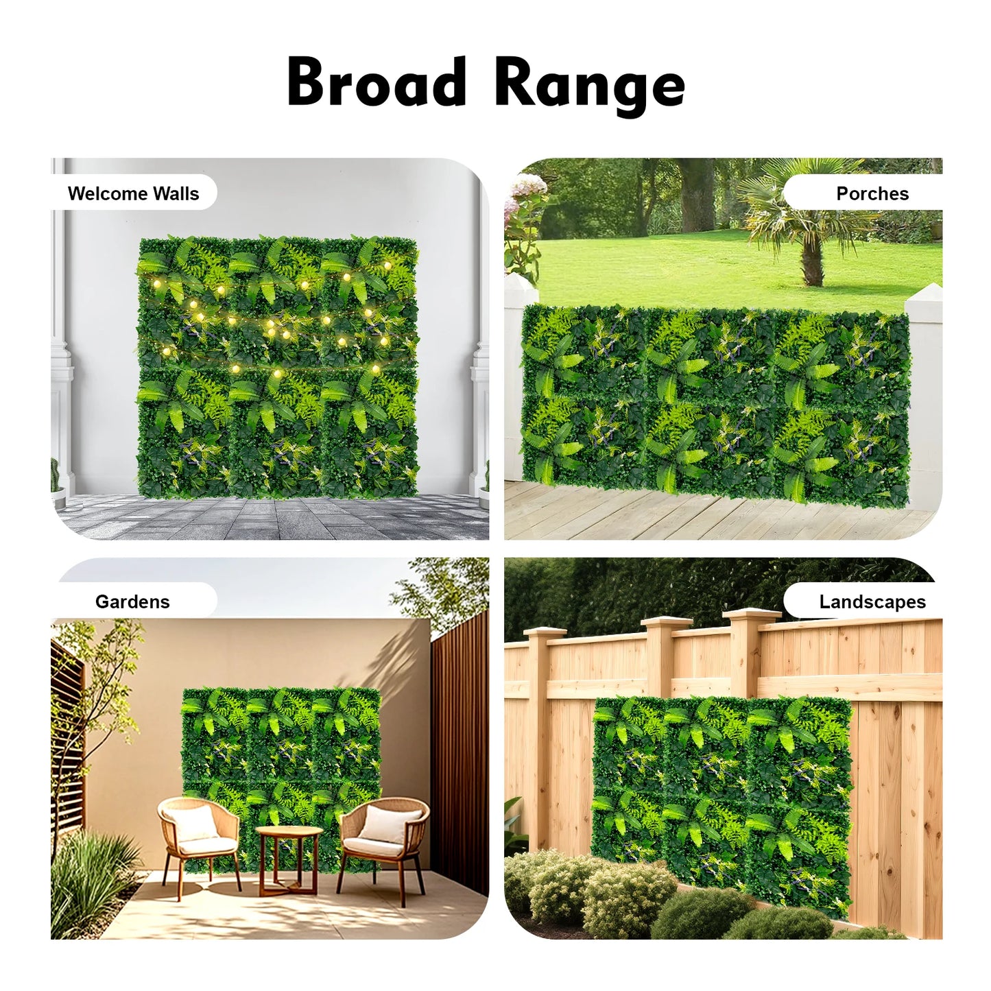 6 Pcs Artificial Grass Backdrop Wall Indoor Outdoor Greenery