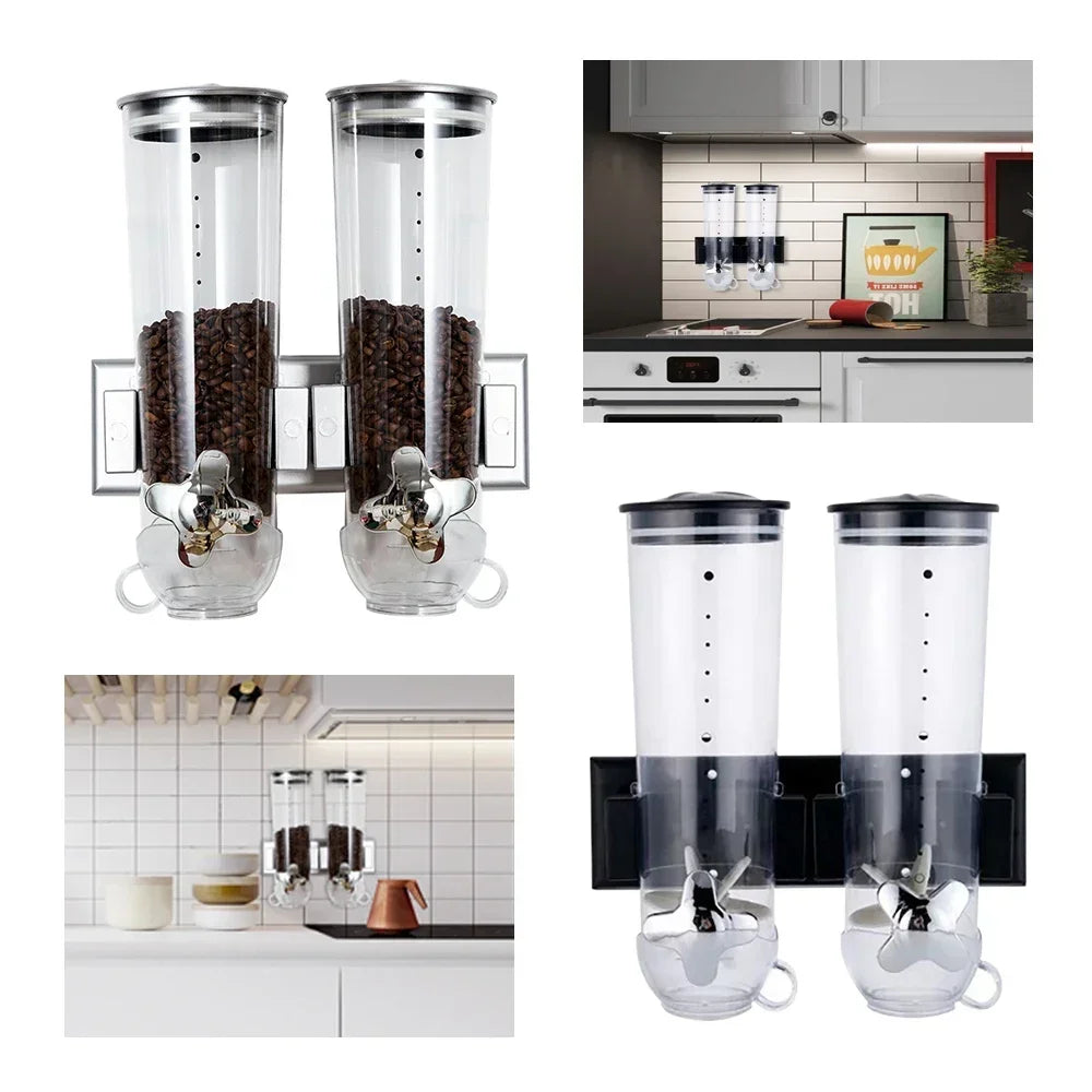 Wall Mount Dual Control Cereal Dispenser For Nuts And Beans