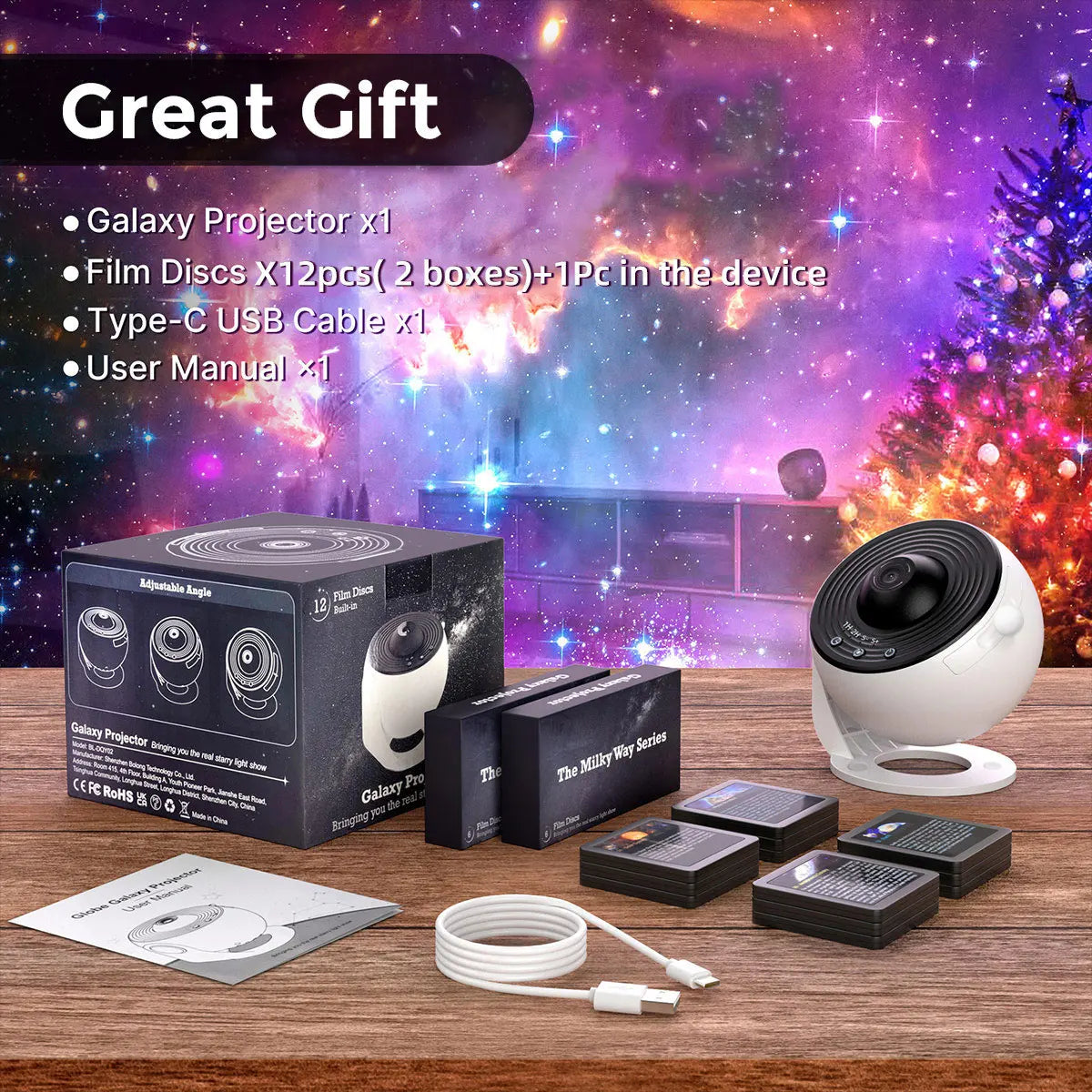 Mexllex 13 In 1 Galaxy Ultral Star Projector Night Light