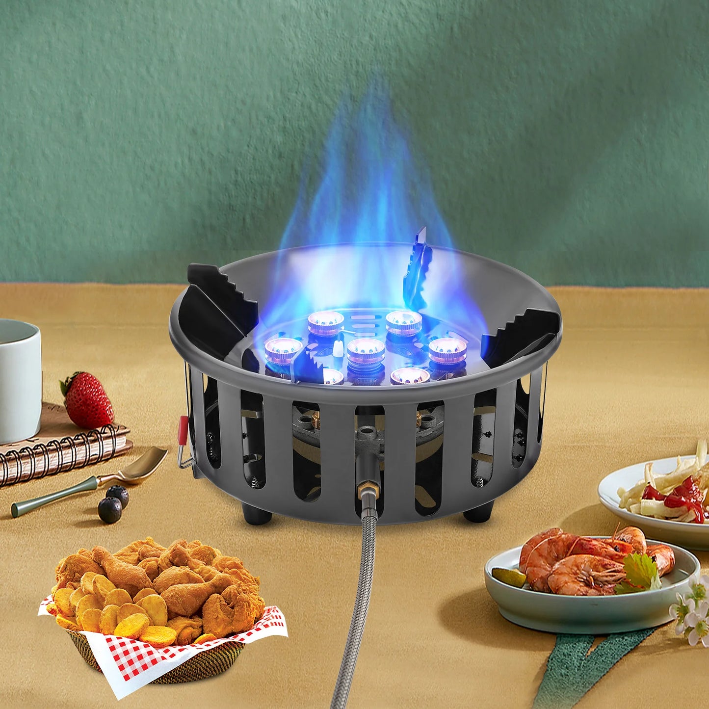 Camping Stove 21000W Windproof Portable Gas Burner With Ignition
