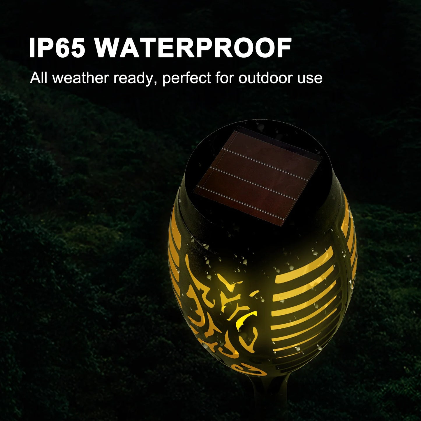 Solar Torch Lights With Flickering Flame LED Waterproof Garden Path