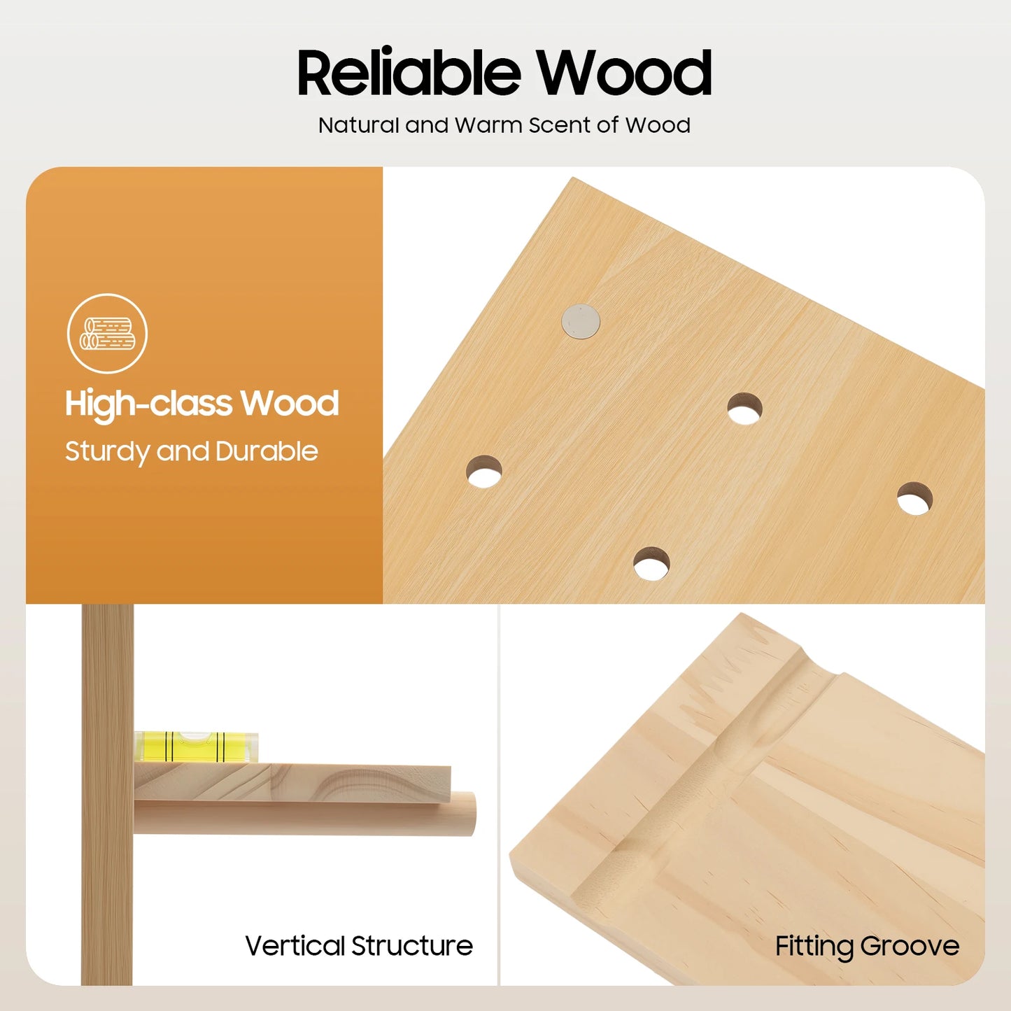 Wood Pegboard Organizer Kit For Home Office And DIY Display