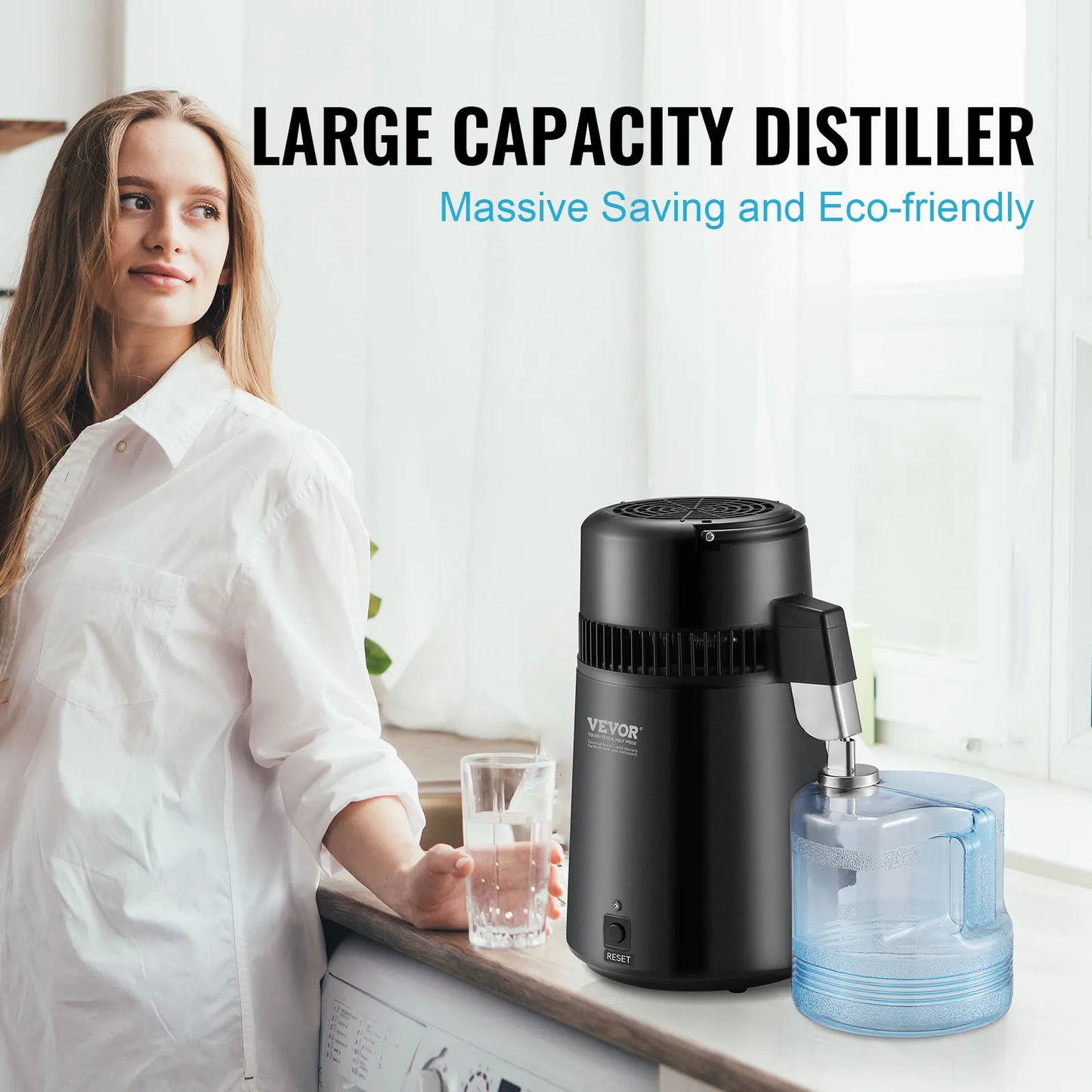 SucceBuy Water Distiller Countertop Purifier 750W For Home Use