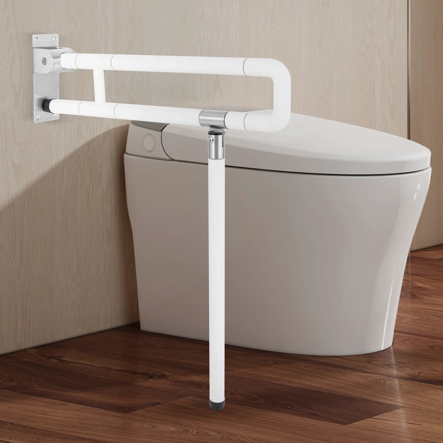 Toilet Grab Bar Foldable Drop Down Rails Non Slip Seat Support