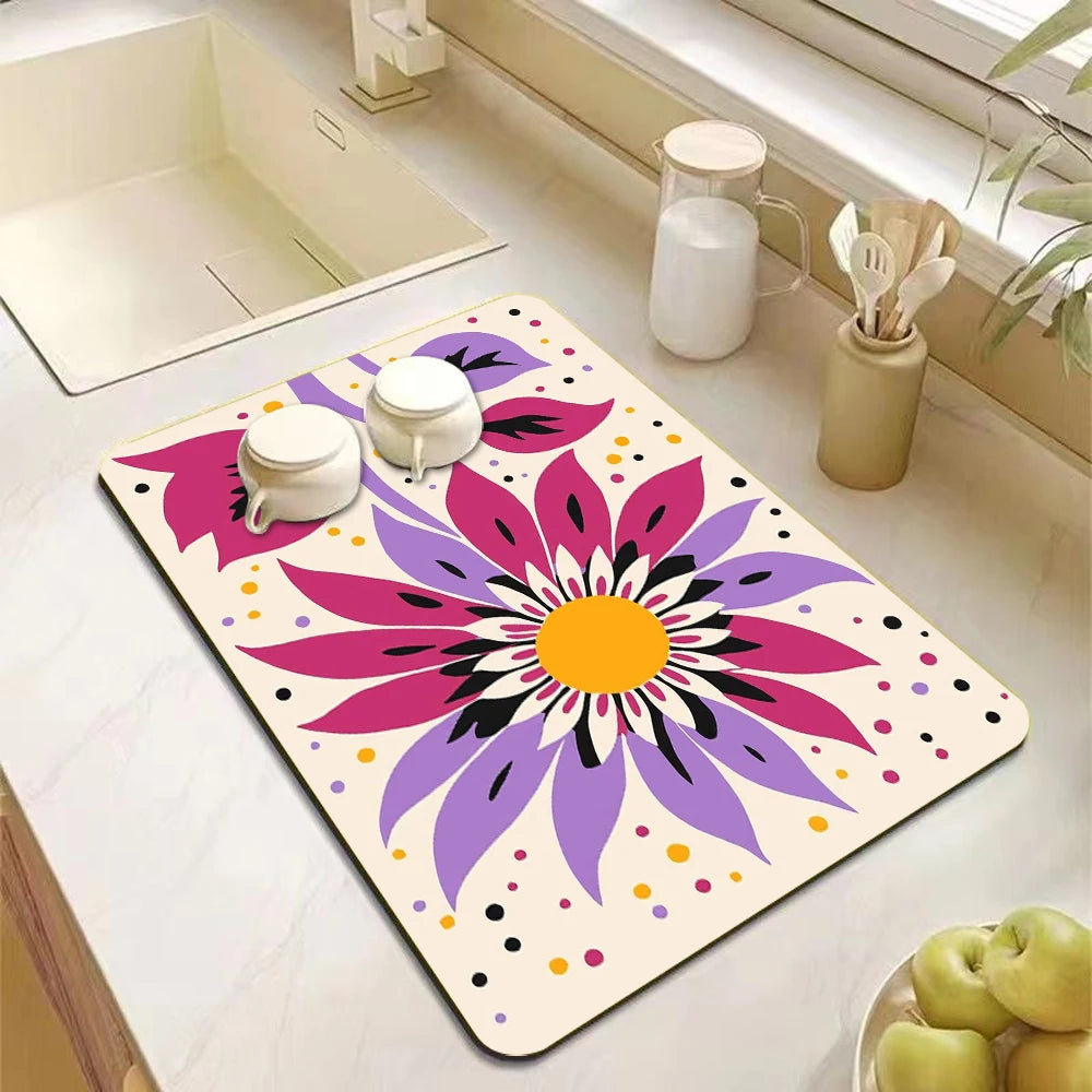Kitchen Accessories Absorbent Kitchen Dish Drying Mat Coffee Machine Tableware Drain Mat Kitchen Drain Pad Tableware Mat Coaster