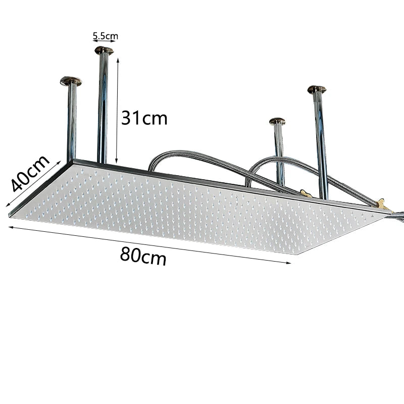 Wanmivezlo Brass LED Rainfall Shower Head Bathroom Accessory