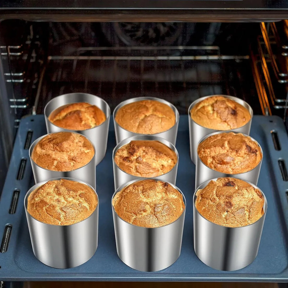 Stainless Steel Round Cake Ring Molds Set For Baking Cakes