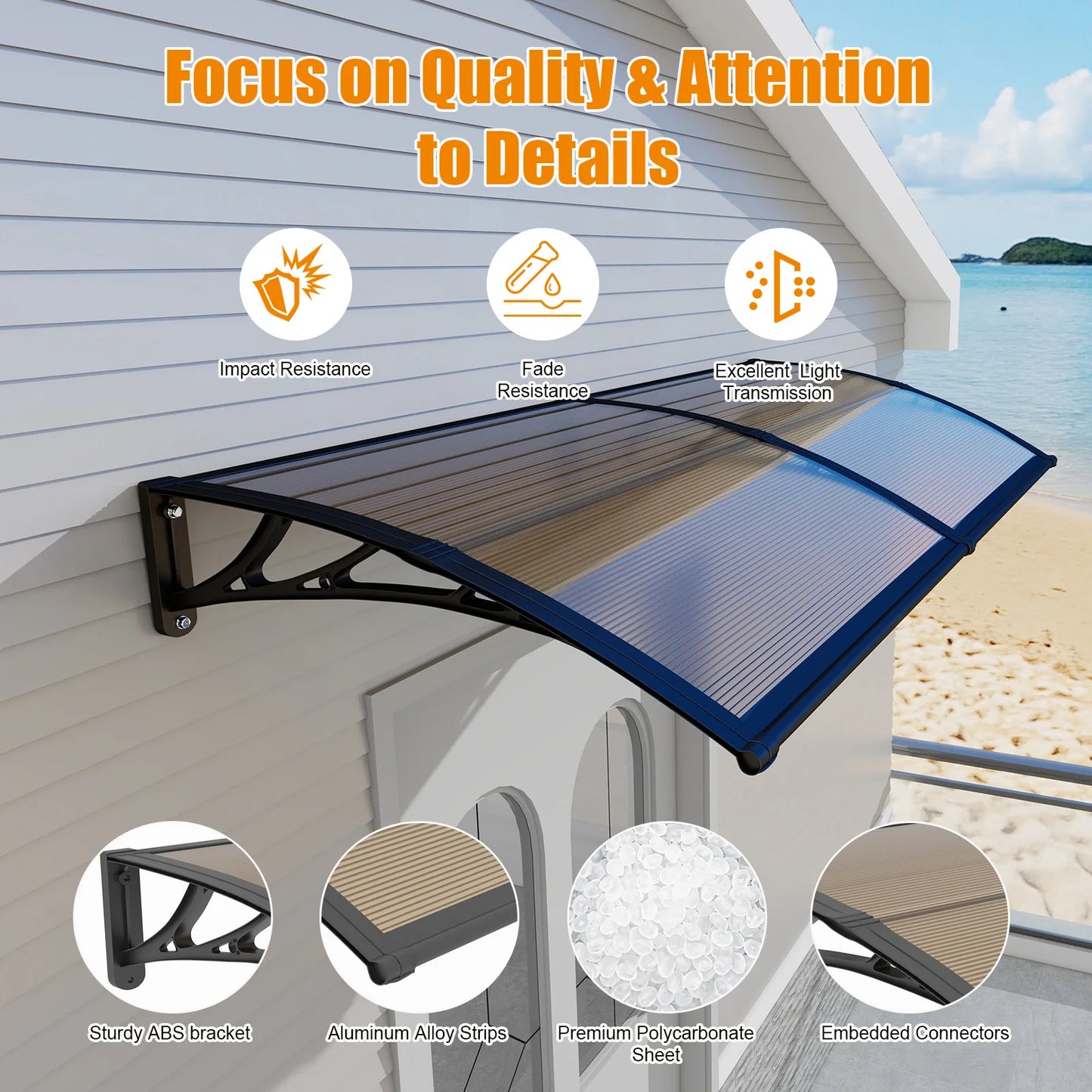 GUANSU-CN Panels Awning for Door and Window Shelter