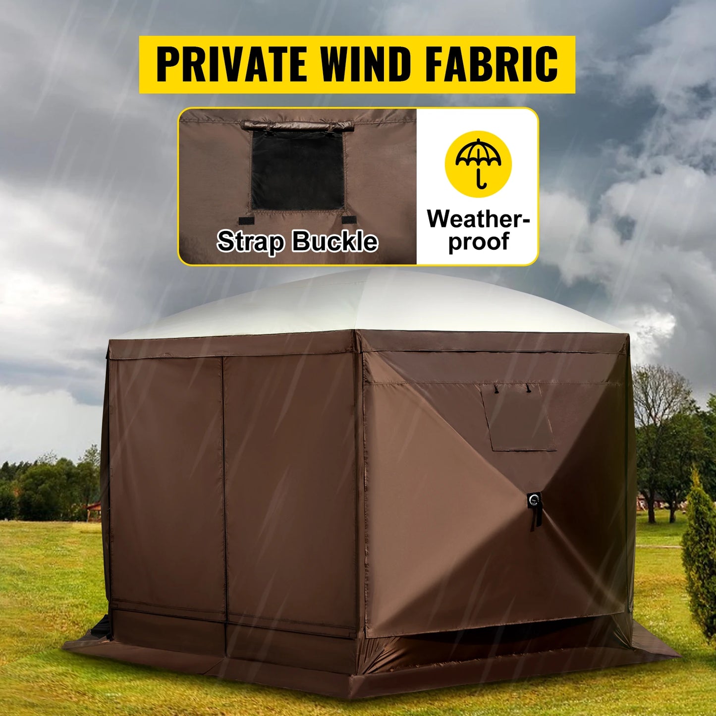 SucceBuy Pop Up Camping Gazebo Canopy Shelter Six Sided