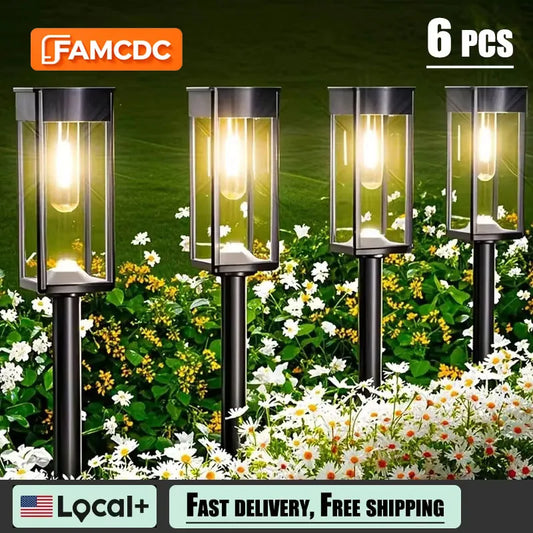 FAMCDC LED Solar Pathway Lights Outdoor Auto On Off Lamp